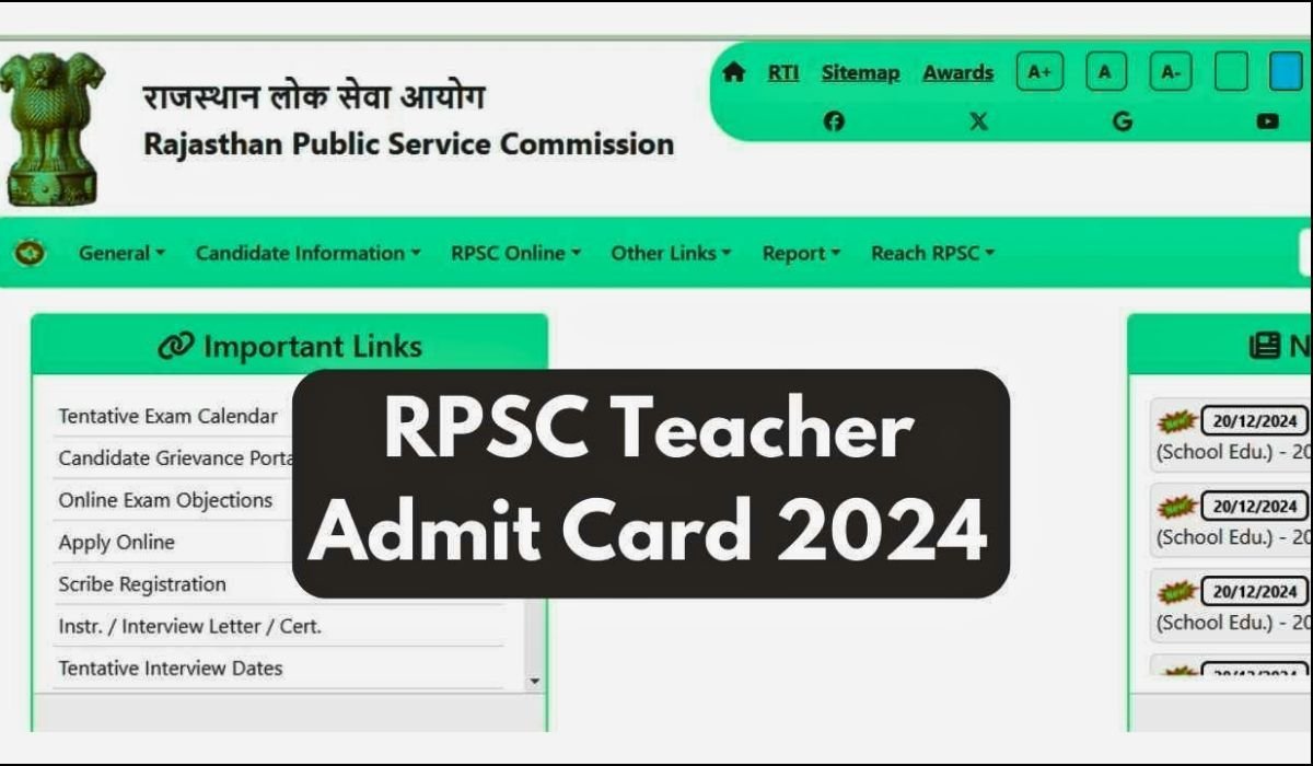 RPSC Admit Card Released 2024