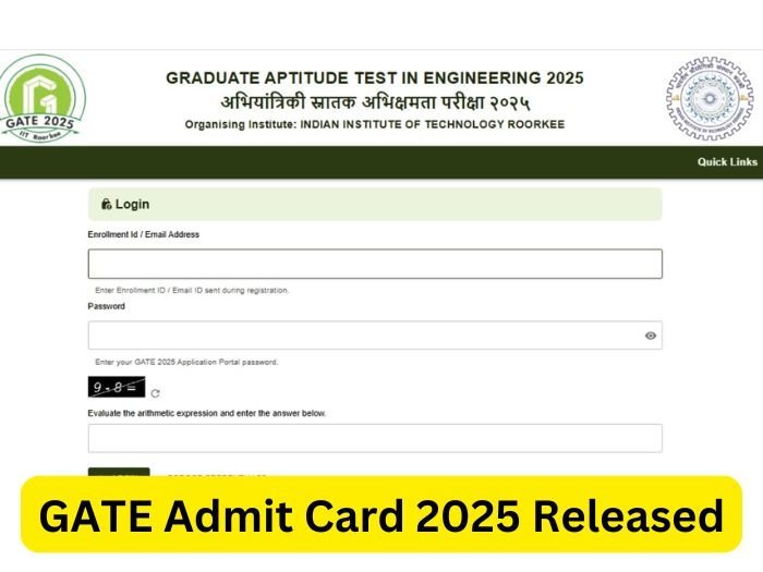 GATE Admit Card 2025 Released