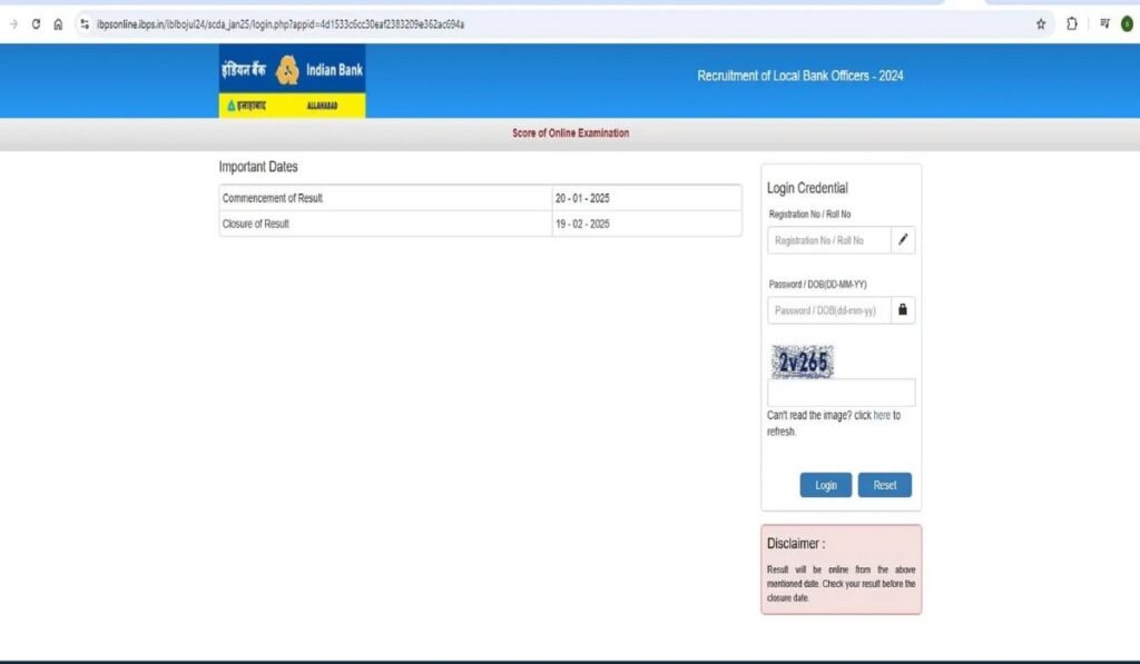 Indian Bank LBO Score Card 2025