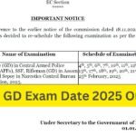 SSC GD Exam Date 2025 Out