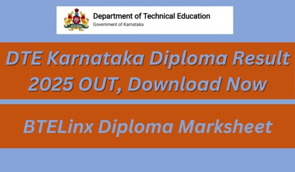 DTE Karnataka Diploma Result 2025 OUT, Download Now