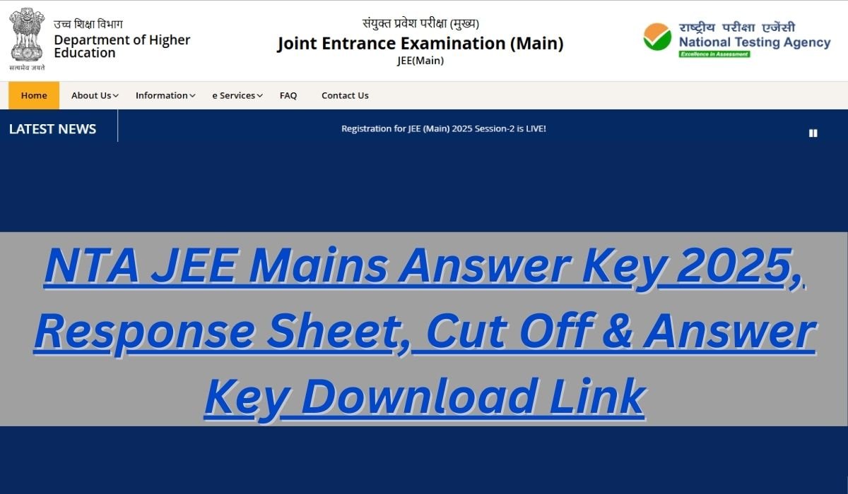 NTA JEE Mains Answer Key 2025