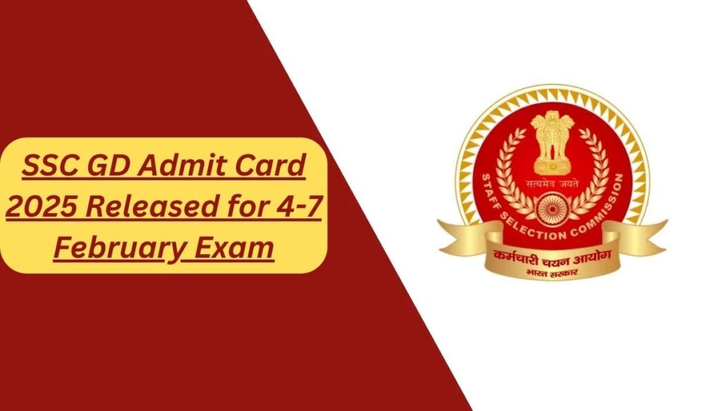 SSC GD Admit Card 2025 Released for 4-7 February Exam